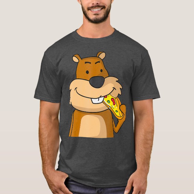 Camiseta Squirrel Comer Pizza Funny Pizza Lover Comida (Anverso)