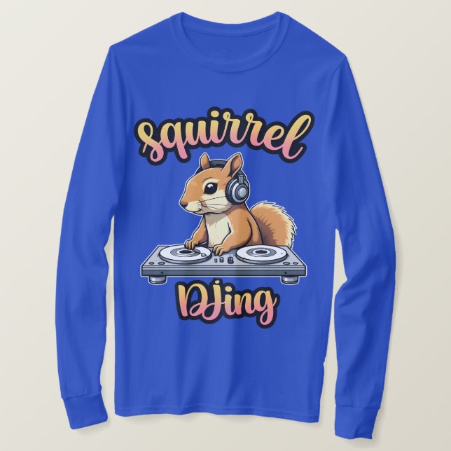 Camiseta Squirrel DJ Party Vibes Funny Retro DJ T-Shirt (Anverso del diseño)