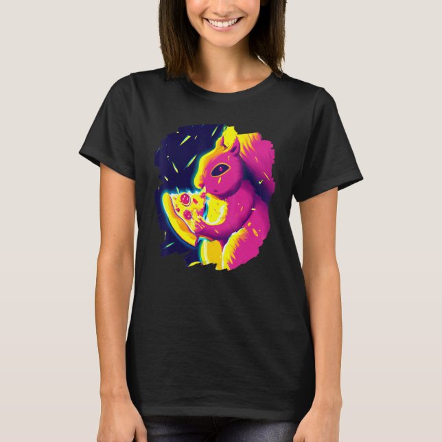 Camiseta Squirrel Eating Pizza  Cool Cute Squirrels Pizza 1 (Anverso)