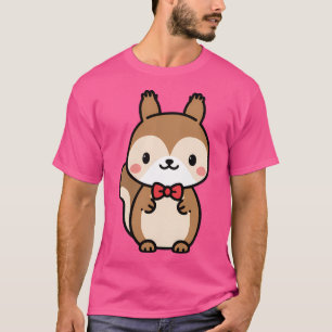 Camiseta Squirrel Kawaii Bow Tie Zoo Day Viaje niños Chicas