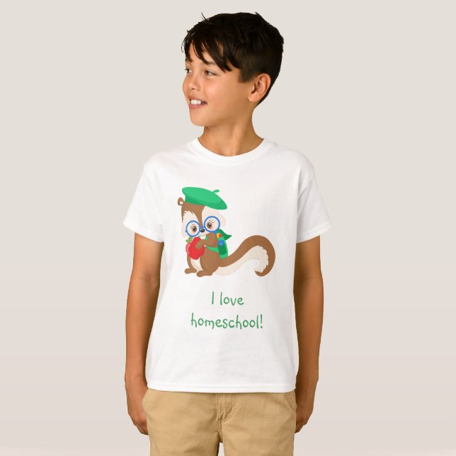 Camiseta Squirrel me encanta la escuela de hogar (Anverso completo)