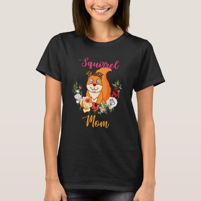 Camiseta Squirrel Mom Floral Squirrel Bow Tie Lover Mother' (Anverso)