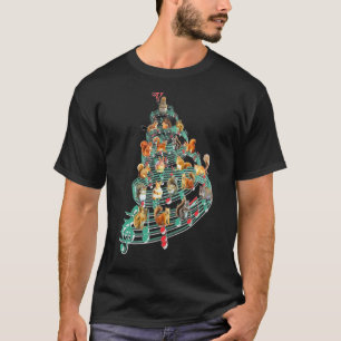 Camiseta Squirrel Music Note Navidad Árbol de Navidad