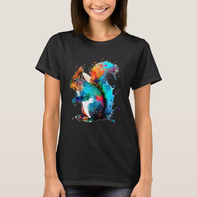 Camiseta Squirrel Paint Splatter Yard Squirrel Splatter (Anverso)