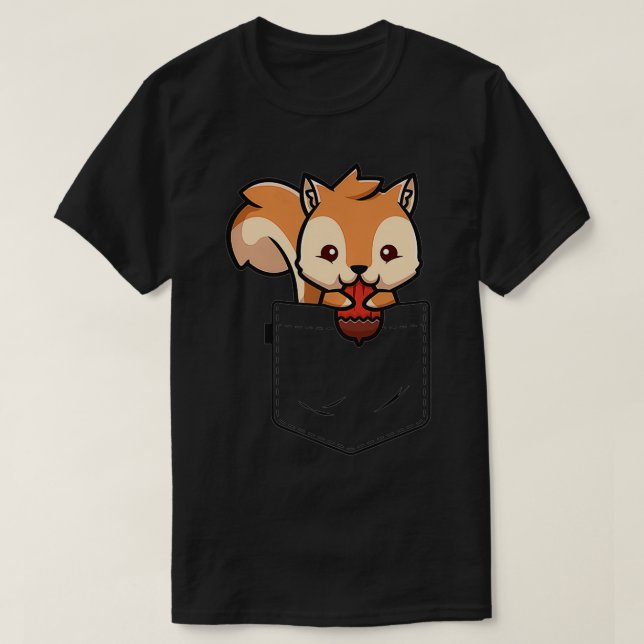 Camiseta Squirrel Pocket Funny Squirrel Kid Lover Kawaii (Diseño del anverso)