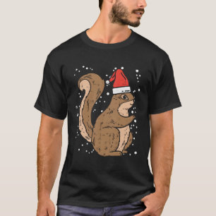 Camiseta Squirrel Santa Hat Navidades Xmas Pajama Animal Lo