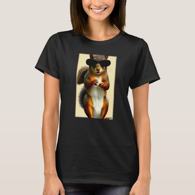 Camiseta Squirrel Sunglasses Wild Animal Forest Animal Natu (Anverso)