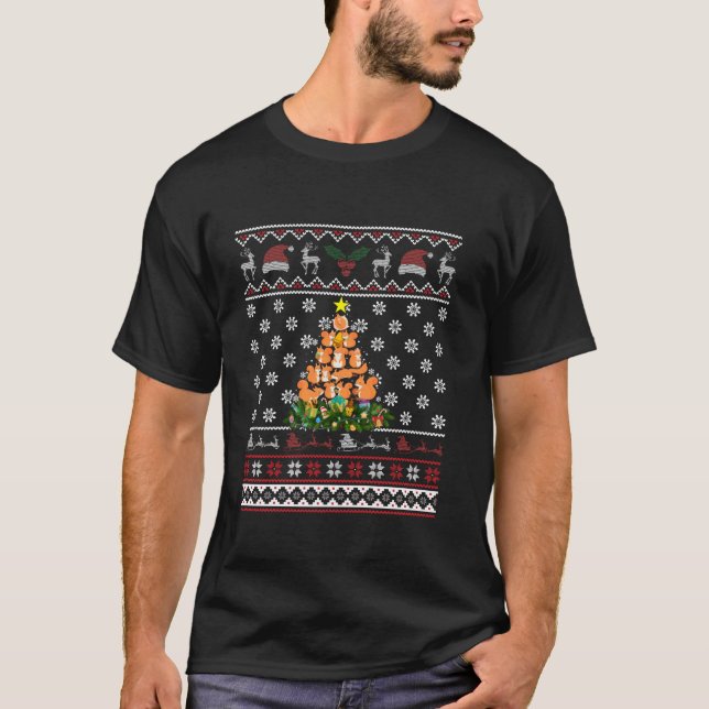 Camiseta Squirrel Ugly Christmas Tree Funny Snowflakes Sant (Anverso)