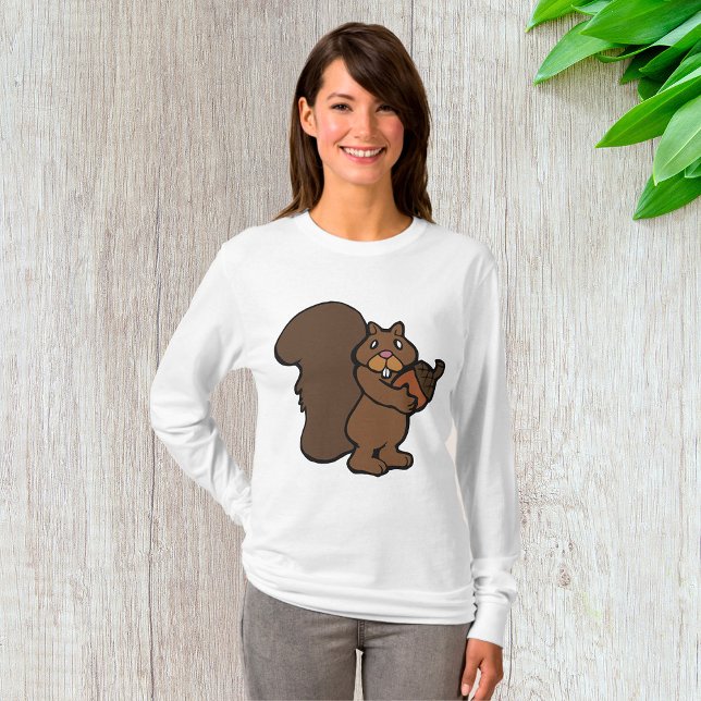 Camiseta Squirrel with Acorn Cute Woodland Animal (Subido por el creador)