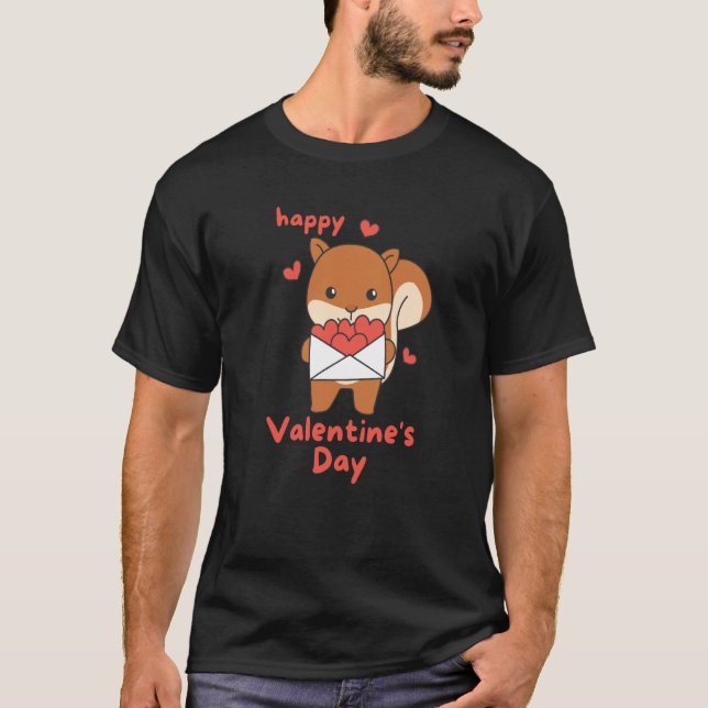 Camiseta Squirrels For Valentine's Day Cute Animals With He (Anverso)