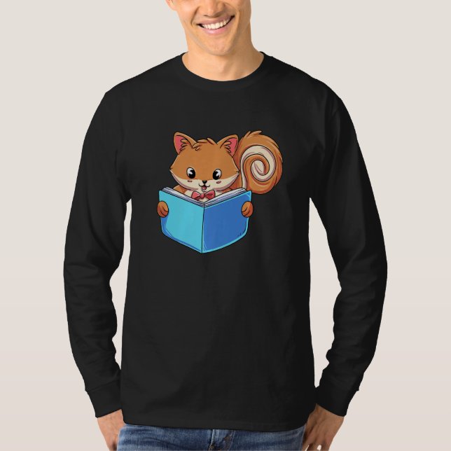 Camiseta Squirrle Reading Book Reader (Anverso)