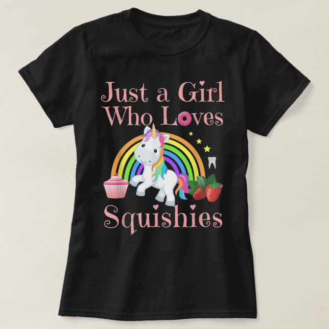 Camiseta Squishy Kawaii Unicorn Solamente Un Chica Que Ama  (Diseño del anverso)