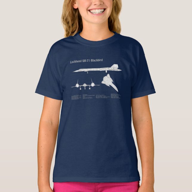 Camiseta SR-71 Blackbird - Planes de Planes de Plano Azul d (Anverso)