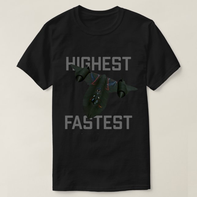 Camiseta SR 71 Blackbird Spy Plane Fastest Highest   (Diseño del anverso)