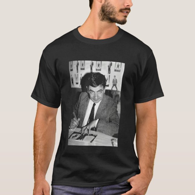 Camiseta Sr Bean Rowan Atkinson Firma de Autógrafos Sesión  (Anverso)