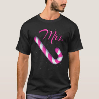 Camiseta Sr. Candy Cane Sra. Merry Y Brillante Rosa Y Azul 