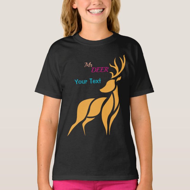 Camiseta Sr. Ciervo Gráfico – Estilo Bosque Rústico (Anverso)