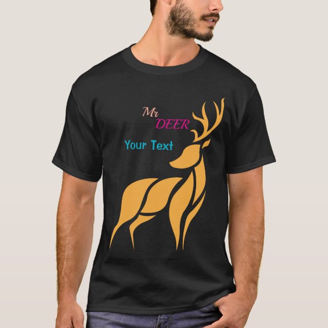 Camiseta Sr. Ciervo Gráfico – Estilo Bosque Rústico (Anverso)