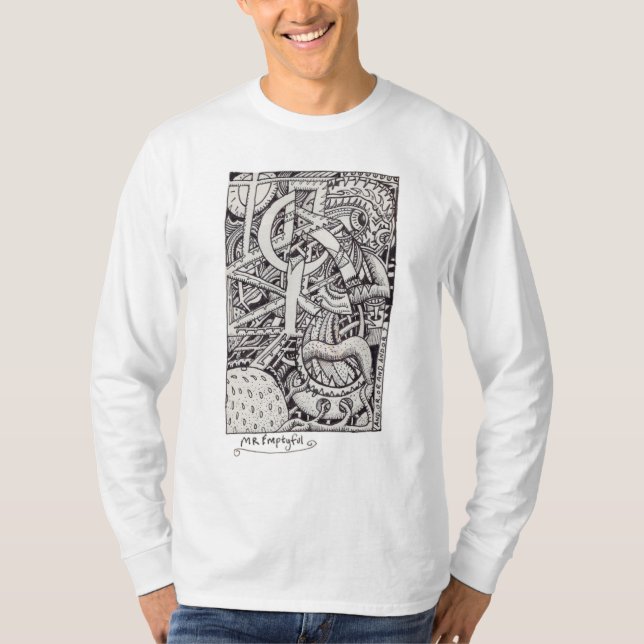 Camiseta Sr Emptyful, dibujo a tinta (Anverso)