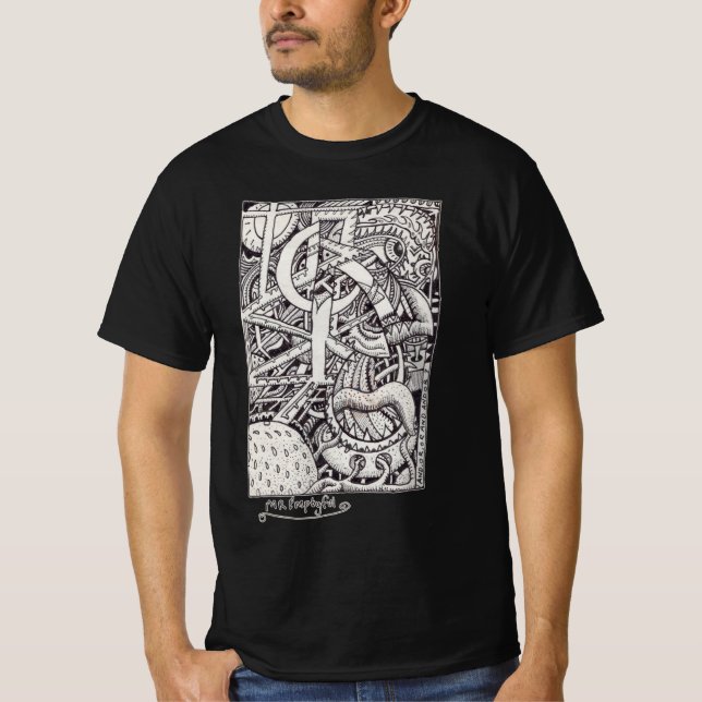Camiseta Sr. Emptyful, dibujo a tinta (Anverso)
