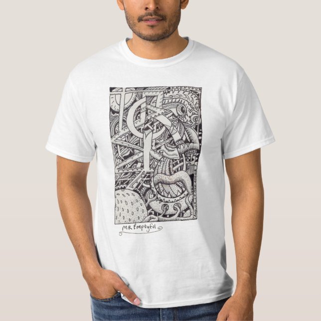 Camiseta Sr. Emptyful, dibujo de tinta (Anverso)