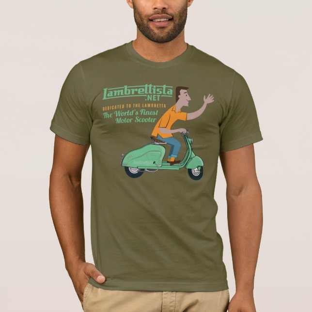 Camiseta Sr. Lambrettista Rides un Lambretta verde LD (Anverso)