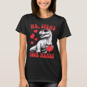 Camiseta Sr. Roba Tu Corazón Corazón T-rex Dinosaurio San V