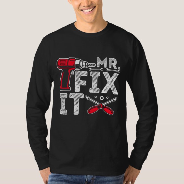 Camiseta Sr. Romper, Sr. Arreglar Divertido Padre e Hijo Co (Anverso)