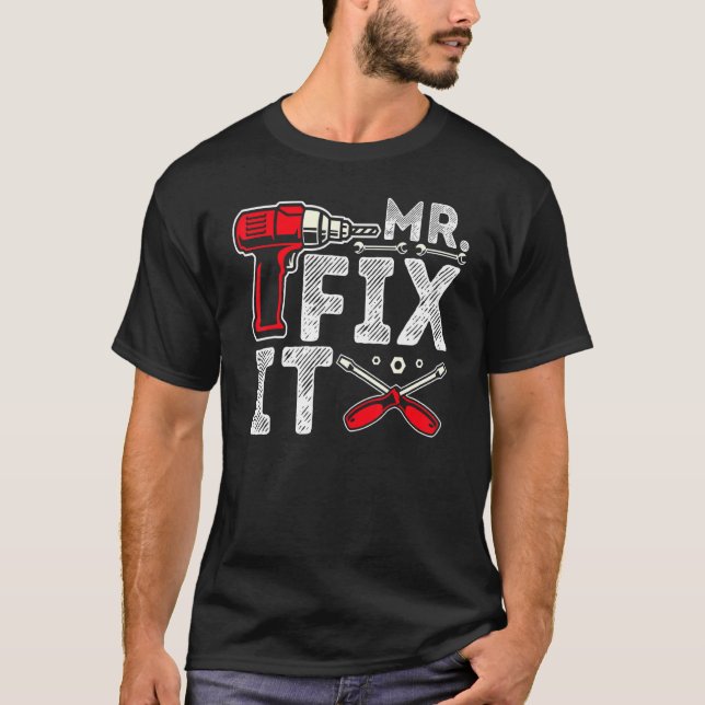 Camiseta Sr. Romper, Sr. Fix It Dad y el hijo coincidiendo  (Anverso)