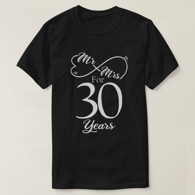 Camiseta Sr. & Sra. Por 30 Años 30 Aniversario de Boda (Diseño del anverso)