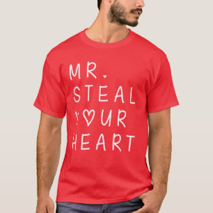Camiseta Sr. Steal Your Heart Día de San Valentín Funny V-D