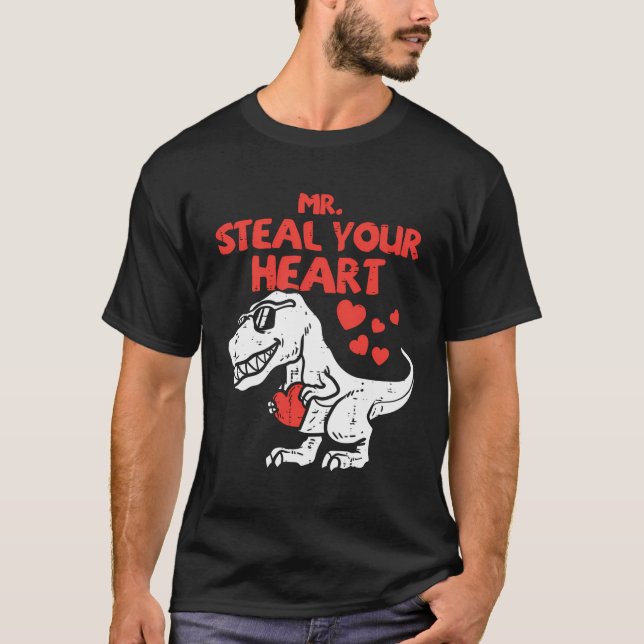 Camiseta Sr. Steal Your Heart Dino Toddler Día de San Valen (Anverso)