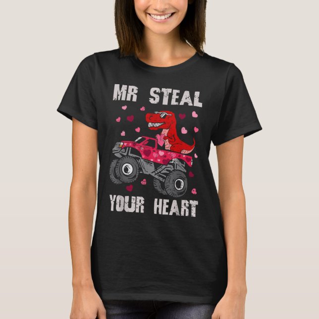 Camiseta Sr. Steal Your Heart Dinosaur Monster Truck T Rex  (Anverso)