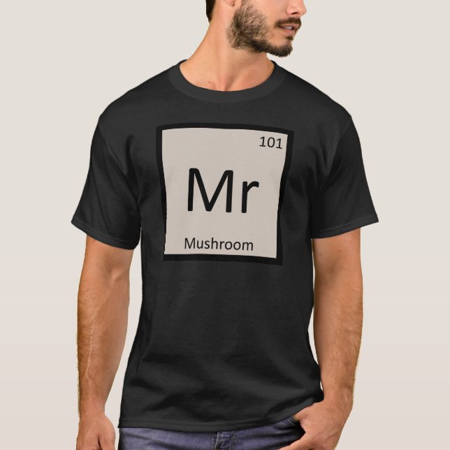 Camiseta Sr. - Tabla periódica de química vegetal hongo (Anverso)