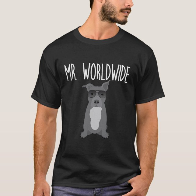 Camiseta Sr. Worldwide Funny Pitbull Apparel (Anverso)