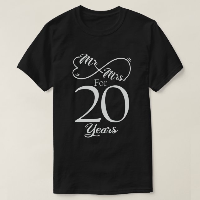 Camiseta Sr. y la Sra. Durante 20 años 20º aniversario del  (Diseño del anverso)