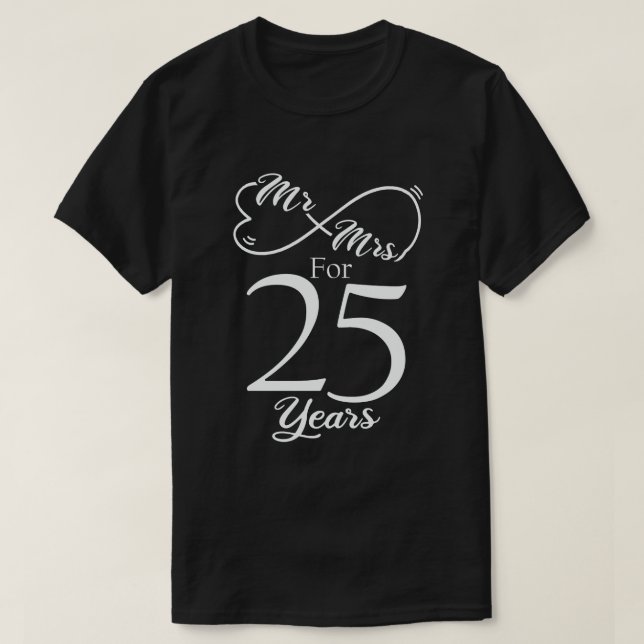 Camiseta Sr. y la Sra. Durante 25 años 25 Aniversario Boda (Diseño del anverso)