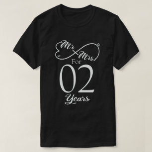 Camiseta Sr. y la Sra. Durante 2 años, 2º Aniversario Boda