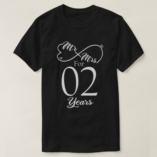 Camiseta Sr. y la Sra. Durante 2 años, 2º Aniversario Boda (Diseño del anverso)