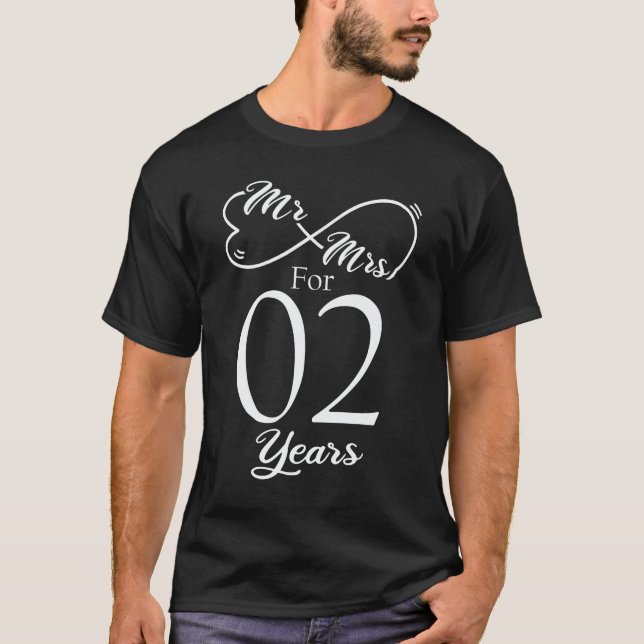 Camiseta Sr. y la Sra. Durante 2 años, 2º Aniversario Boda (Anverso)