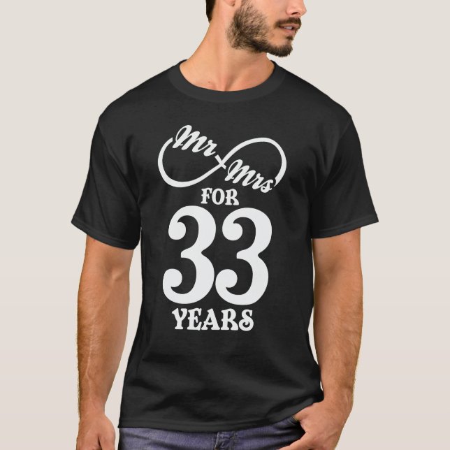 Camiseta Sr. y la Sra. Durante 33 años 33º aniversario del  (Anverso)