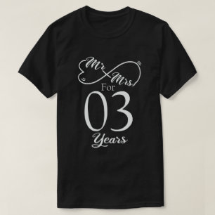 Camiseta Sr. y la Sra. durante 3 años tercer aniversario Bo