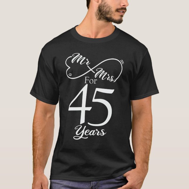 Camiseta Sr. y la Sra. Durante 45 años 45º aniversario del  (Anverso)