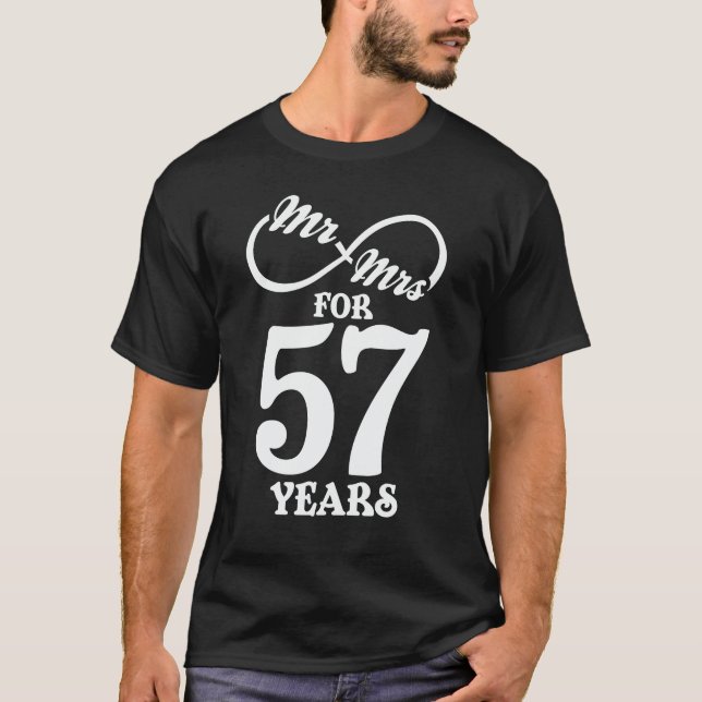 Camiseta Sr. y la Sra. Durante 57 años 57º Boda Aniversario (Anverso)