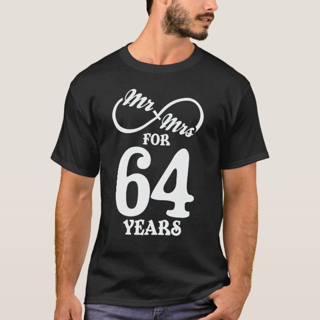 Camiseta Sr. y la Sra. Durante 64 años 64º Boda Aniversario (Anverso)