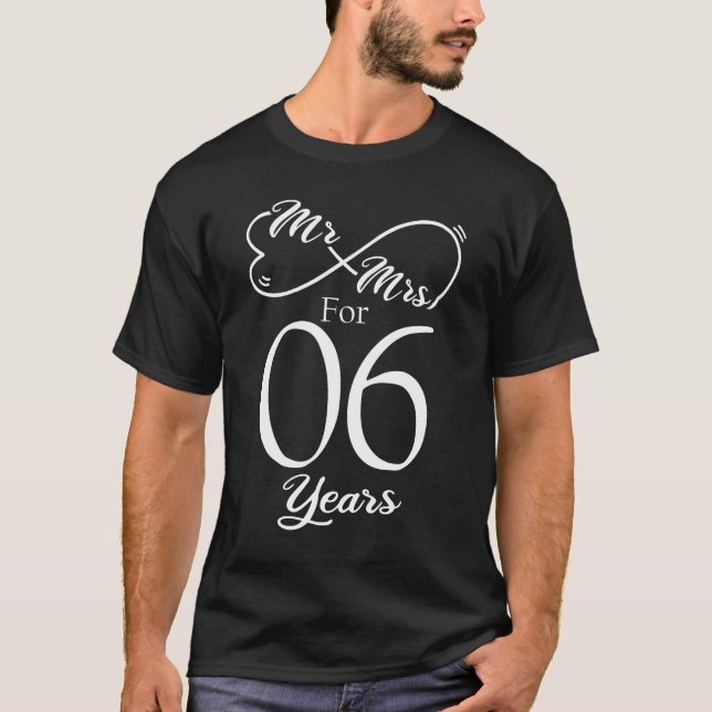 Camiseta Sr. y la Sra. Durante 6 años 6º Aniversario Boda (Anverso)