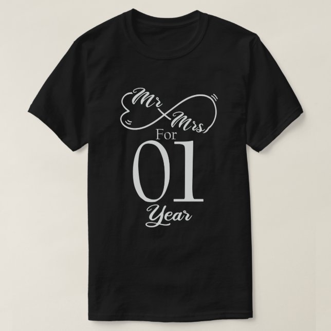 Camiseta Sr. y la Sra. Durante un año, primer aniversario B (Diseño del anverso)