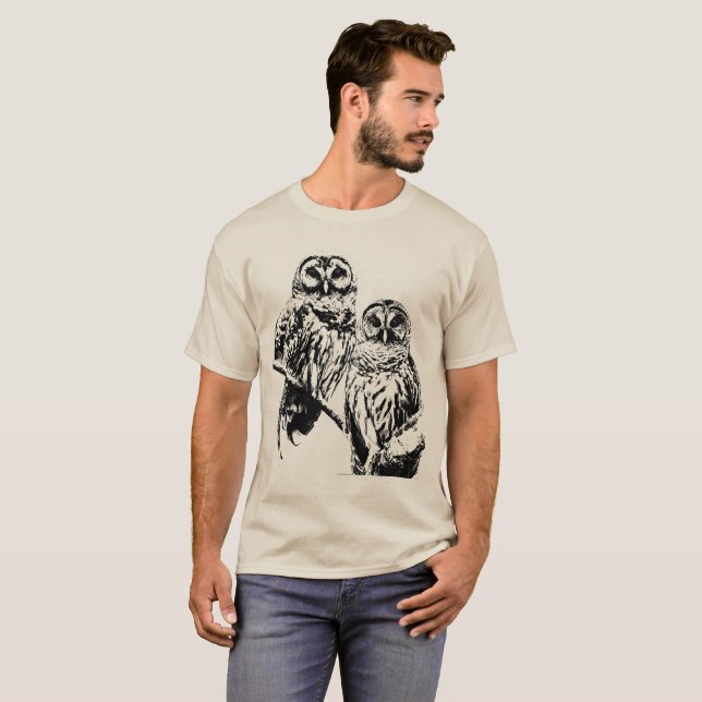 Camiseta Sr. y Sra. Barred Owl - 2020 - Negro (con/atrás) (Anverso completo)