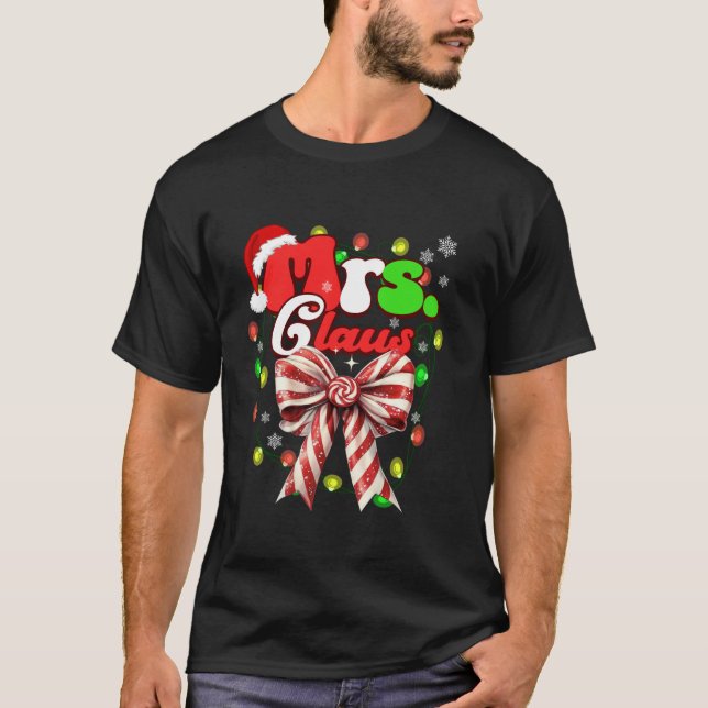 Camiseta Sr. y Sra. Claus Navidades Parejas Coquette Bow Ca (Anverso)