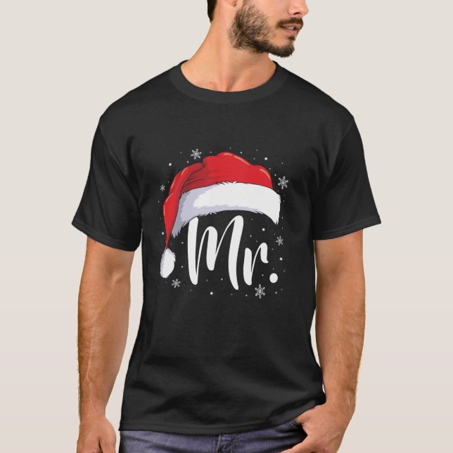 Camiseta Sr. y Sra. Claus Parejas Navidades coincidentes Pa (Anverso)